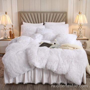 Wholesale king-size зимний лохматные постельные принадлежности постельное белье